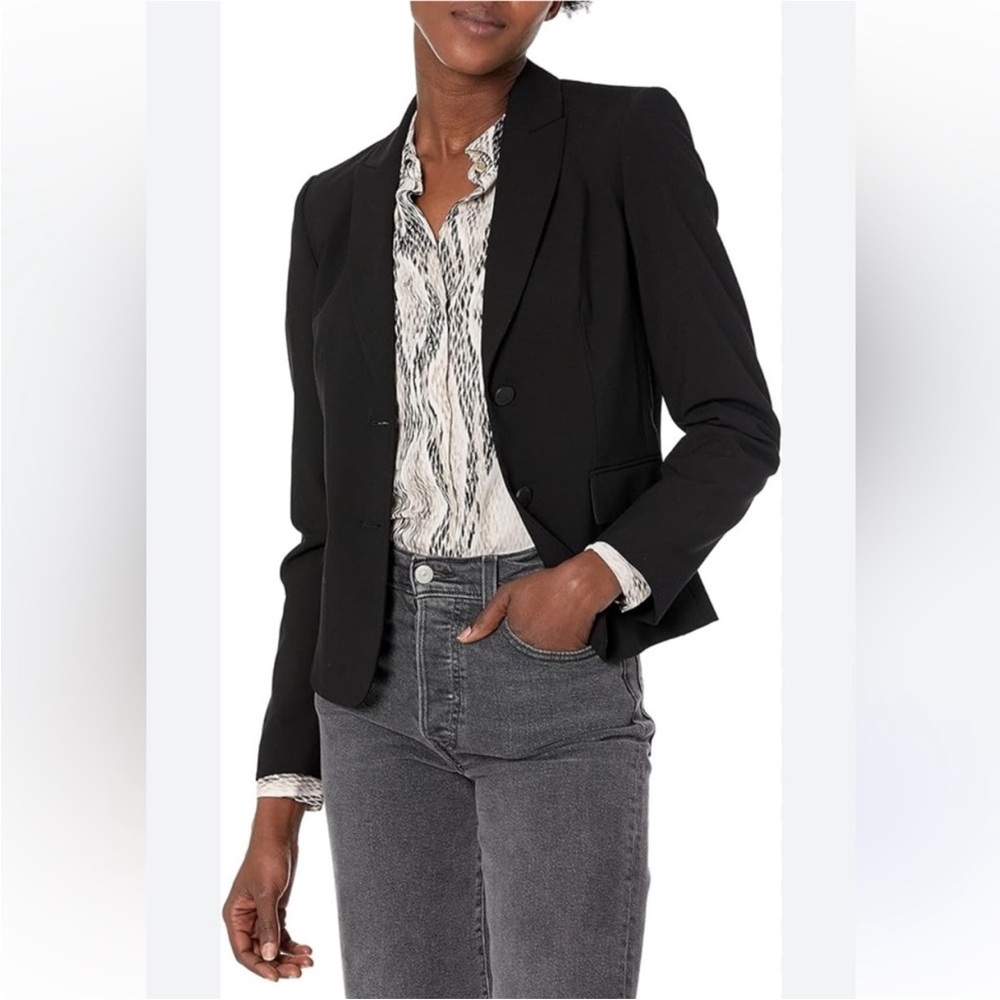 Calvin Klein Stretch 2 Button Quarter Sleeve Blazer - 12